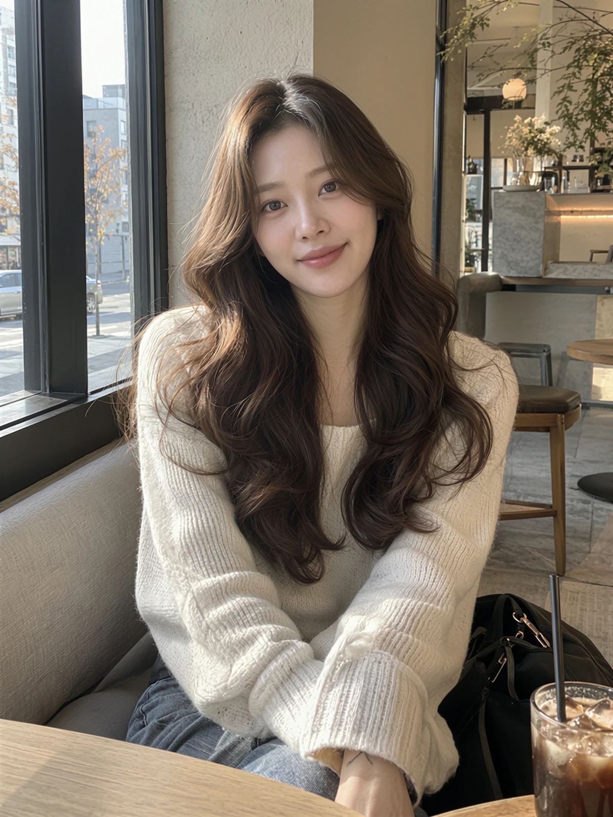 브라운 롱 웨이브