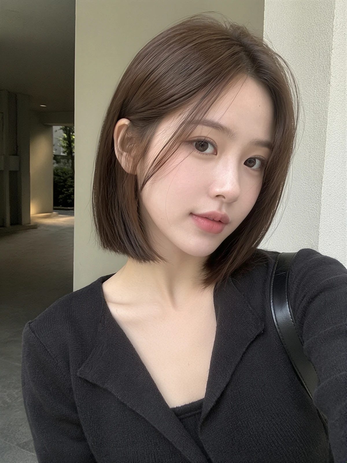 브라운 스트레이트 보브