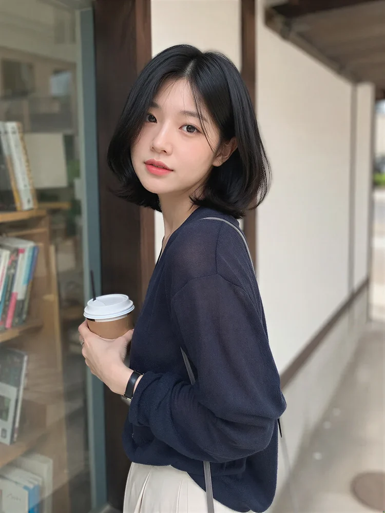 더 블루 · 블랙 레이어드 보브