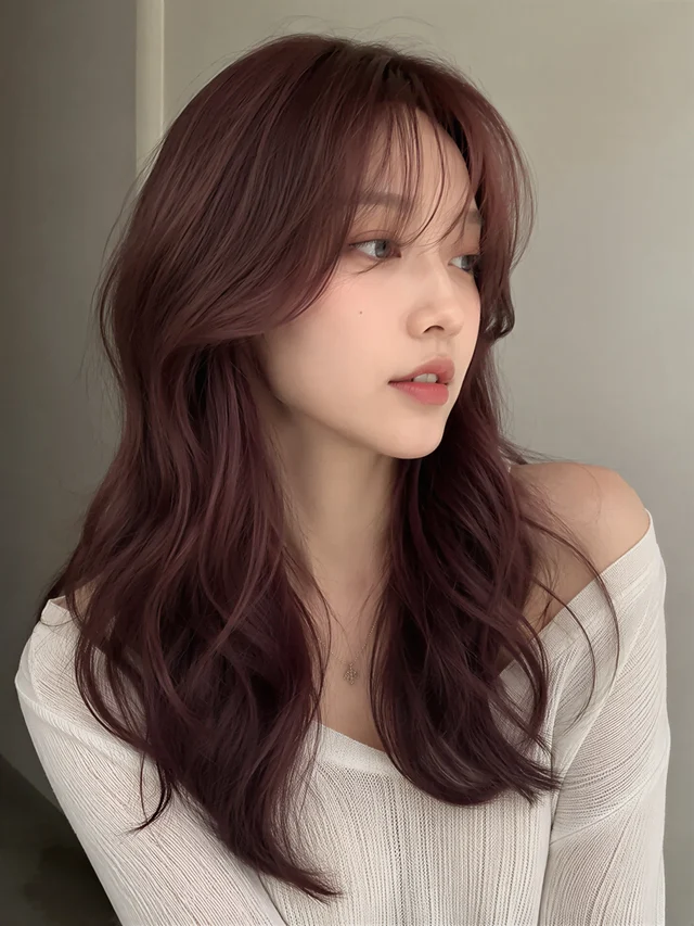 버건디 레이어드 웨이브 · 더 브라운